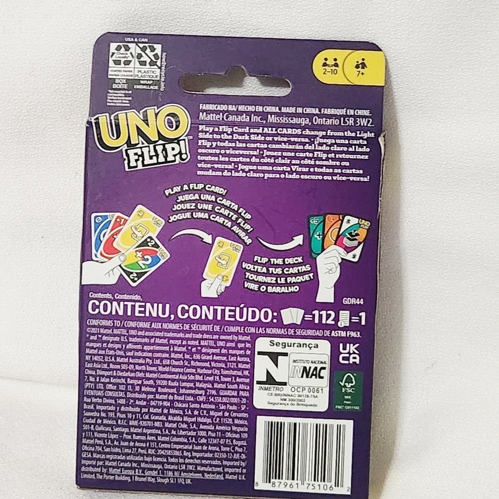 Mattel UNO Flip Double Sided Card Game for 2-10 Players Ages 7Y+ open box - Picture 7 of 10